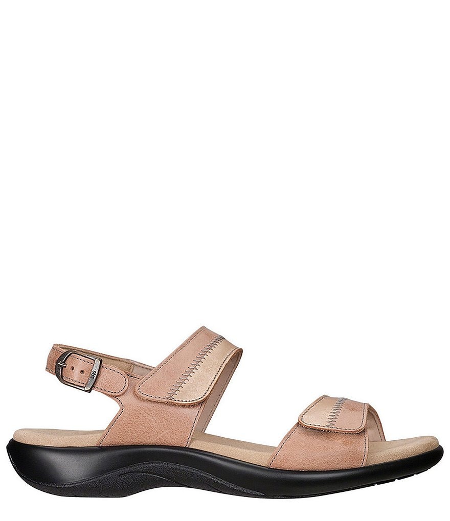 SAS Nudu Two-Toned Leather Heel Strap Sandals