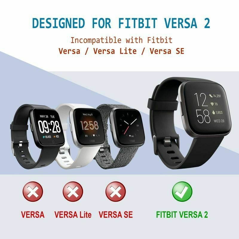 For  Versa 2 Screen Protector with Soft TPU Rubber Case Bumper Clear/Black