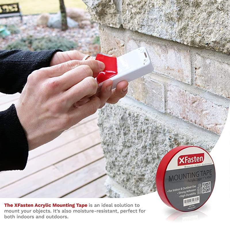 Double Sided Acrylic Mounting Tape Removable, Clear, 1-Inch x 450-Inch, Weatherproof Adhesive for Brick, Walls- Indoor and Outdoor Applications