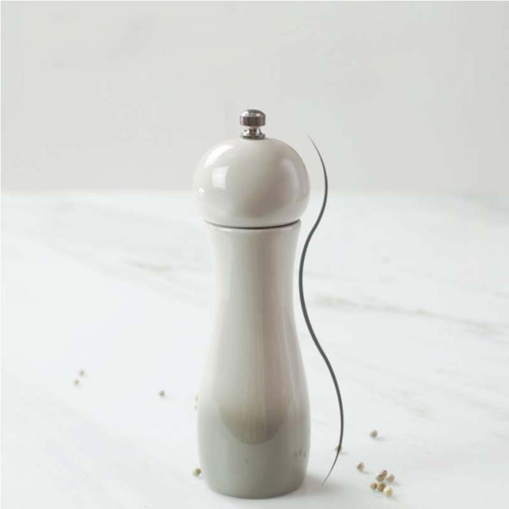 1pc 6 Inches Ceramic Manual Pepper Grinder Pepper Mill Salt Container Kitchen Gadget (White)
