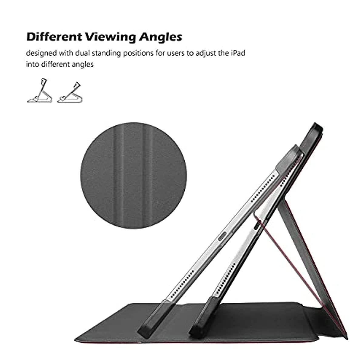 ProCase Red iPad Pro 11 Slim Stand Case 2nd Generation 2020 & 2018 Bundle with Black Slim Compact Portable Wireless Keyboard