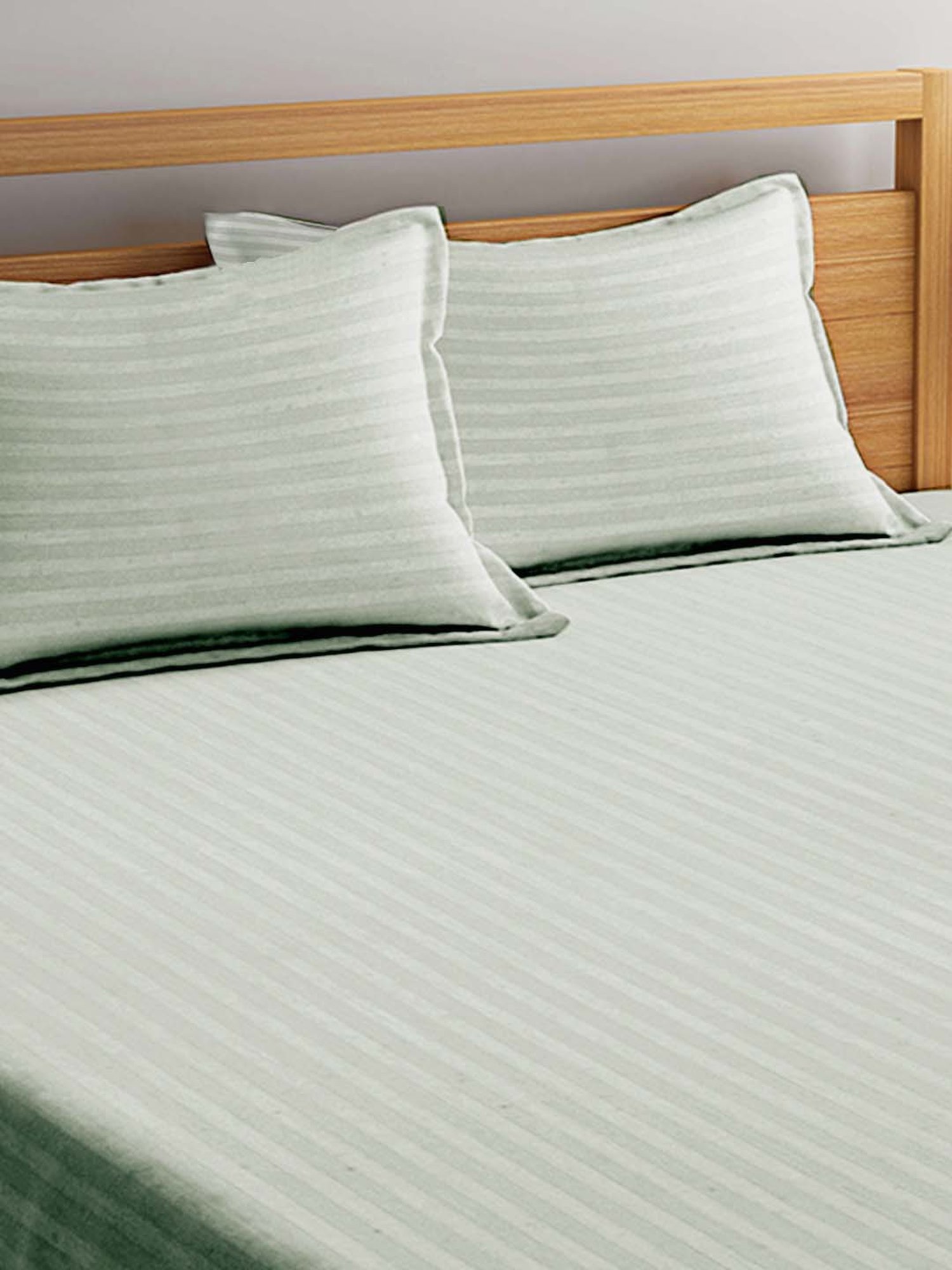Mark Home Classic Stripes Green Cotton 200 TC Bed Sheet Set
