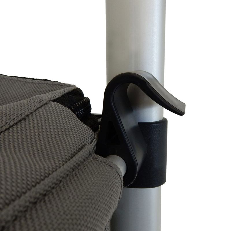 Homz 4670013 2 Large Wheels Fabric Euro Tote Aluminum Framed Storage Portable Foldable Gray Organizer Grocery Cart with Heavy Duty Polyester Bag