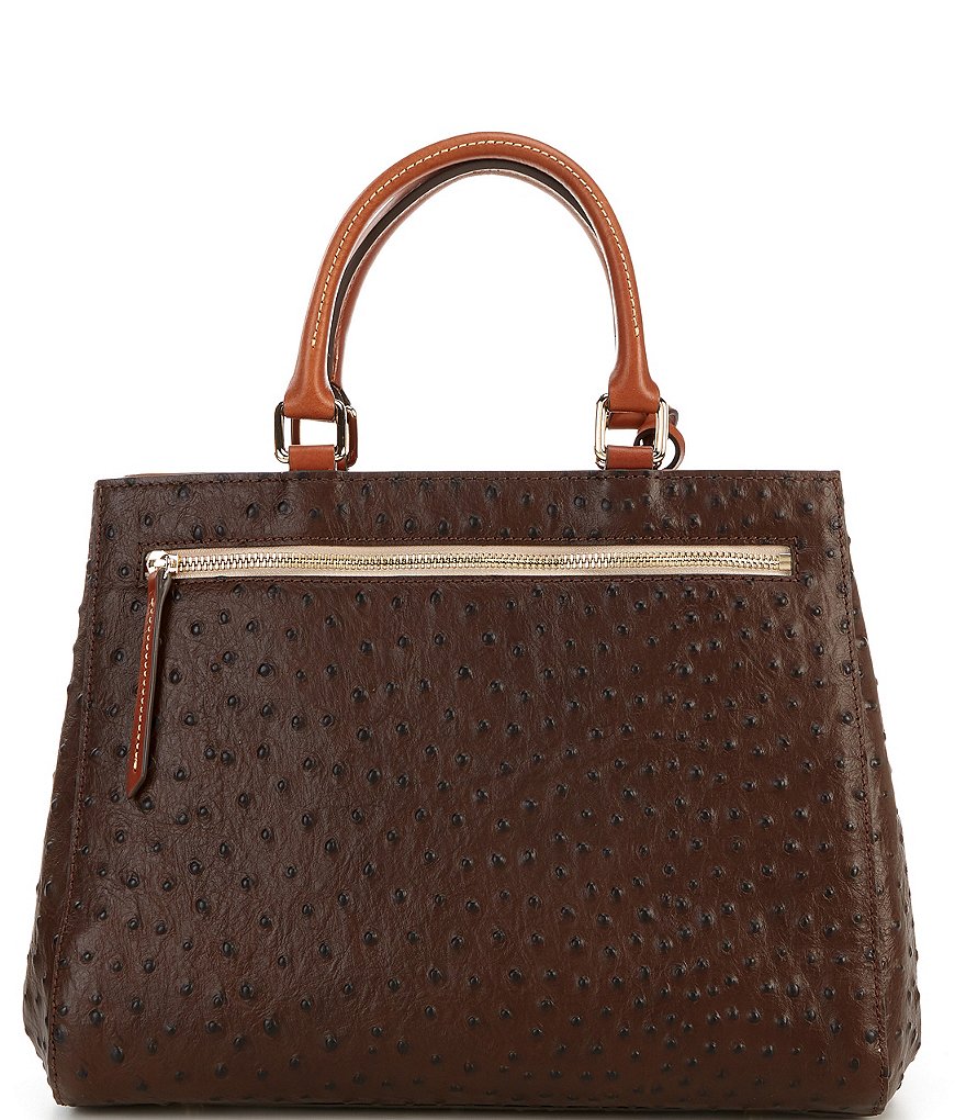 Dooney & Bourke Ostrich Collection Zip Satchel Bag