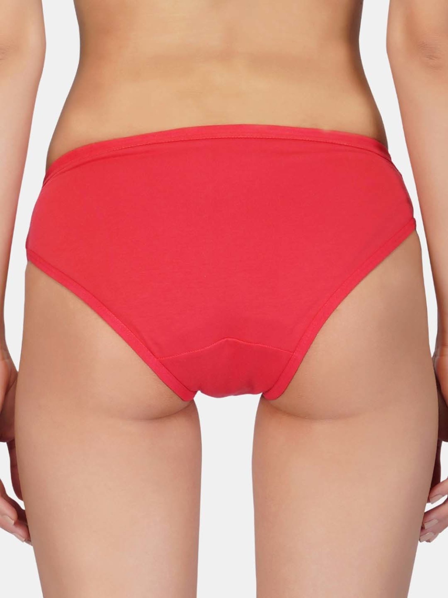Bleeding Heart Coral & Maroon Plain Panties - Pack Of 2