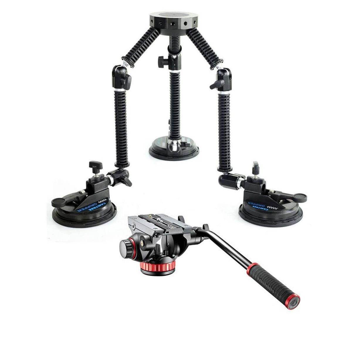 Camtree G-51 Camera Gripper Campod Suction Car Mount With Manfrotto Video Head