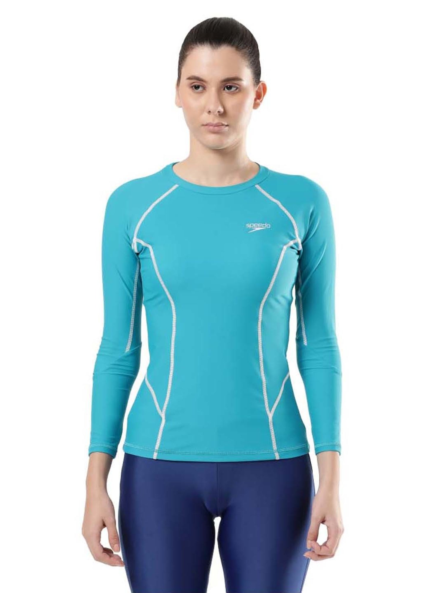 Speedo Blue Self Pattern Swimwear Top