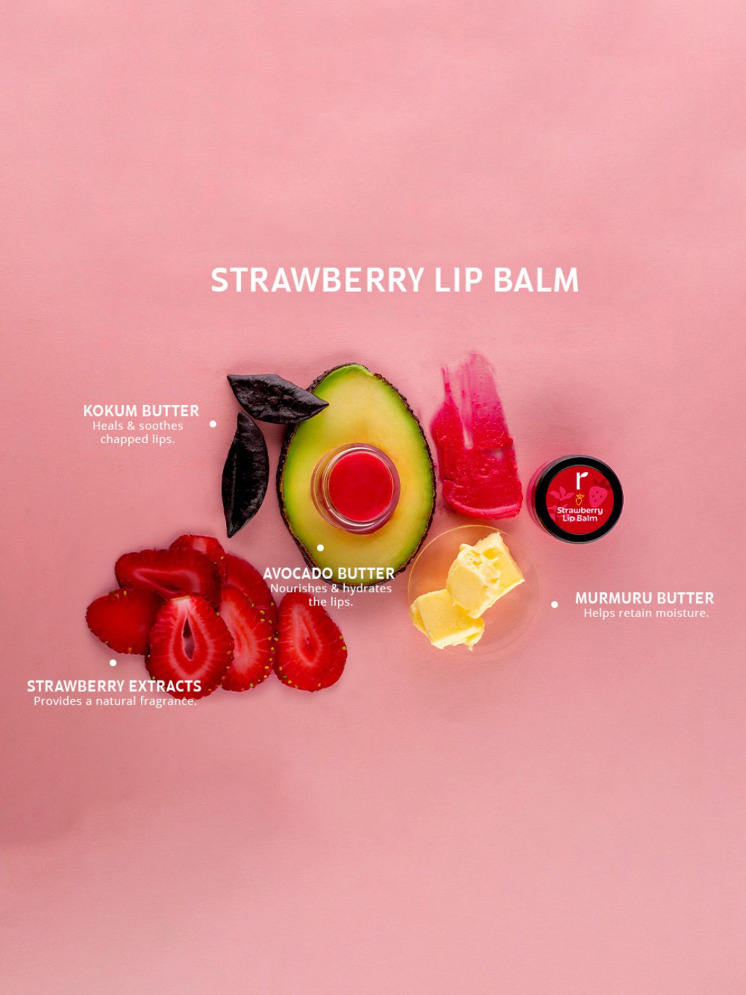 Rivona Naturals Strawberry Lip Balm - 8 gm