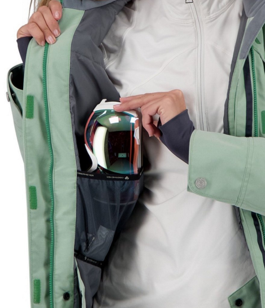 Obermeyer Celestia Hooded Stand Collar Thumbhole Cuff Interior Pocket Ski Jacket