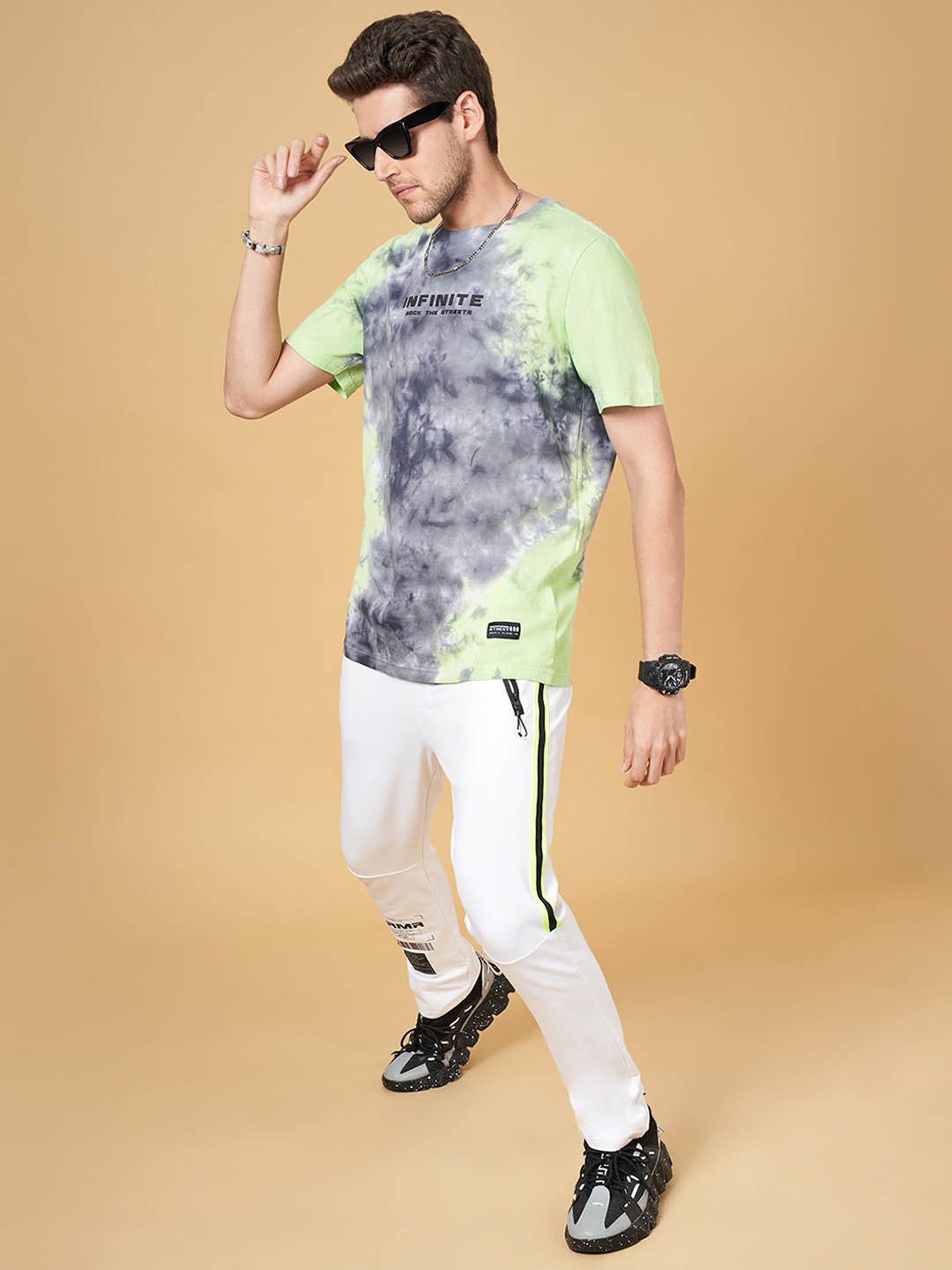 Street 808 by Pantaloons Multicolored Regular Fit Printed T-Shirt
