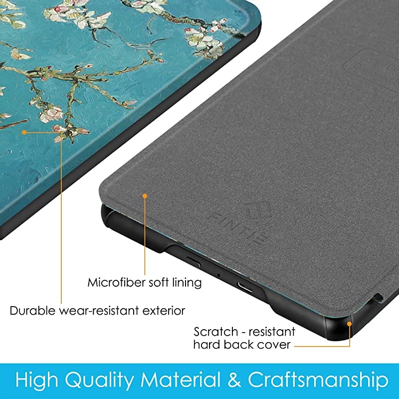Slimshell Case for AllNew Kindle Paperwhite 10th Generation 2018 Release Premium Lightweight PU Leather Cover with Auto SleepWake for  Kindle Paperwhite EReader Blossom