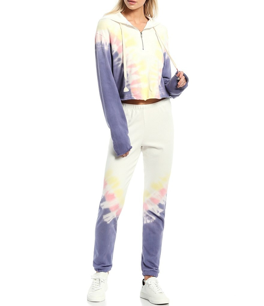 Karen Kane Short Sleeve Tie-Dye Hoodie