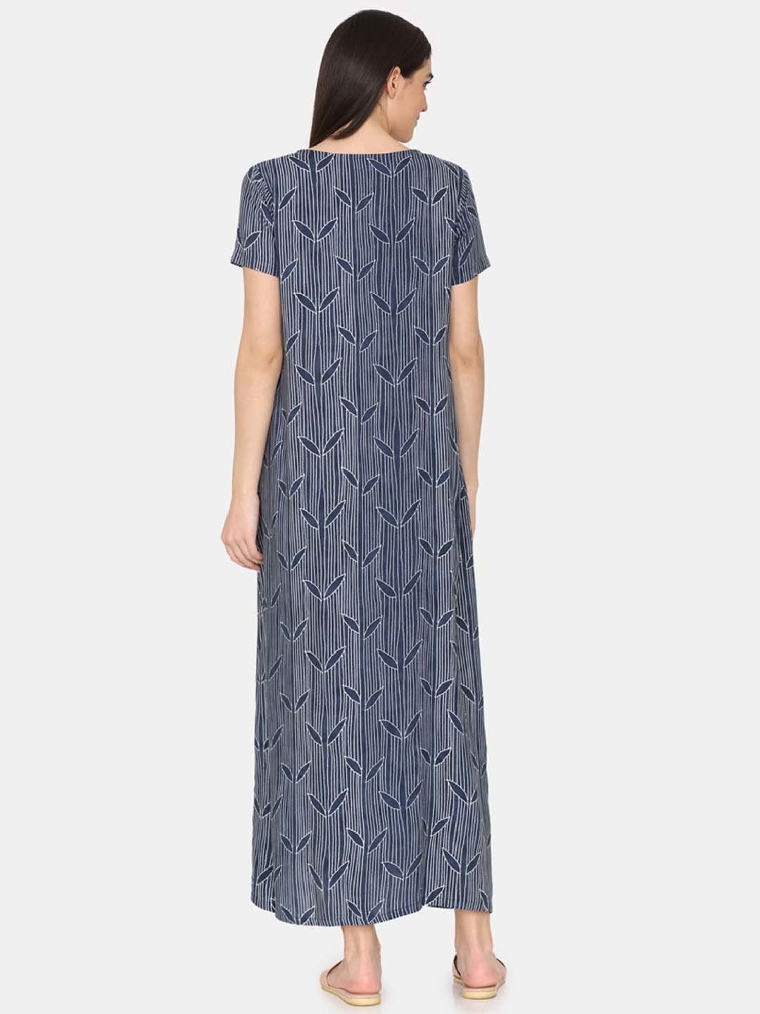 Coucou by Zivame Blue Printed Maternity Nighty