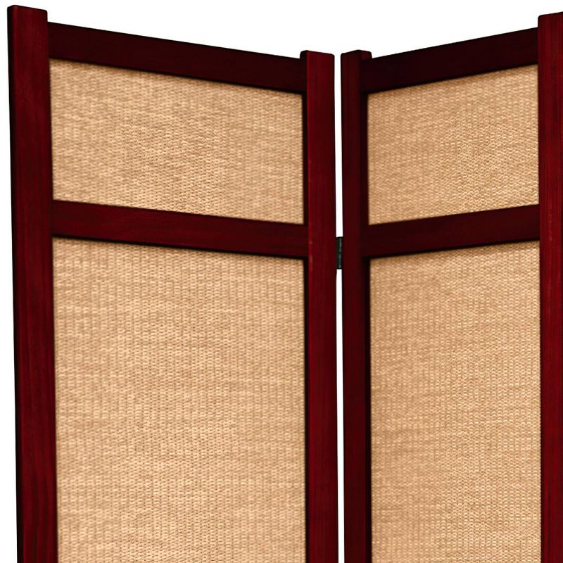 6 ft. Tall Jute Shoji Screen - Rosewood (3 Panels)
