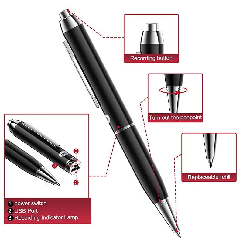 16GB Digital Voice Recorders Mini Voice Activated RecorderRechargable HD Audio Recording Device with PlaybackUSBMP3 for MeetingClassesLecturesSpeechInterviews