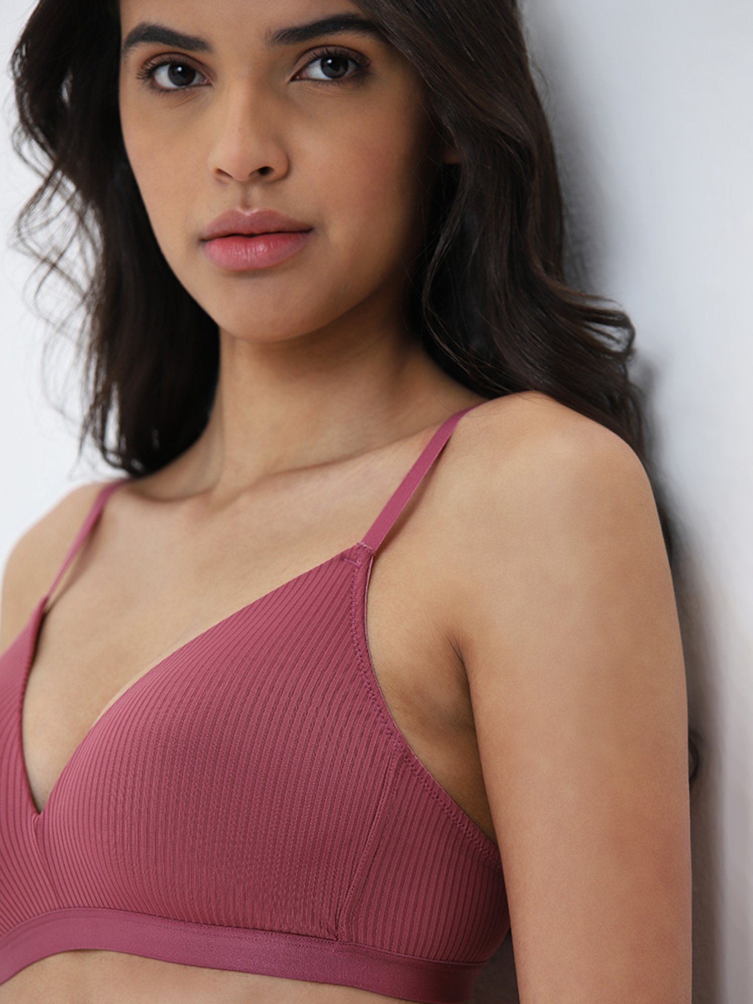 Wunderlove by Westside Dusty Rose Self-Striped Padded Bra