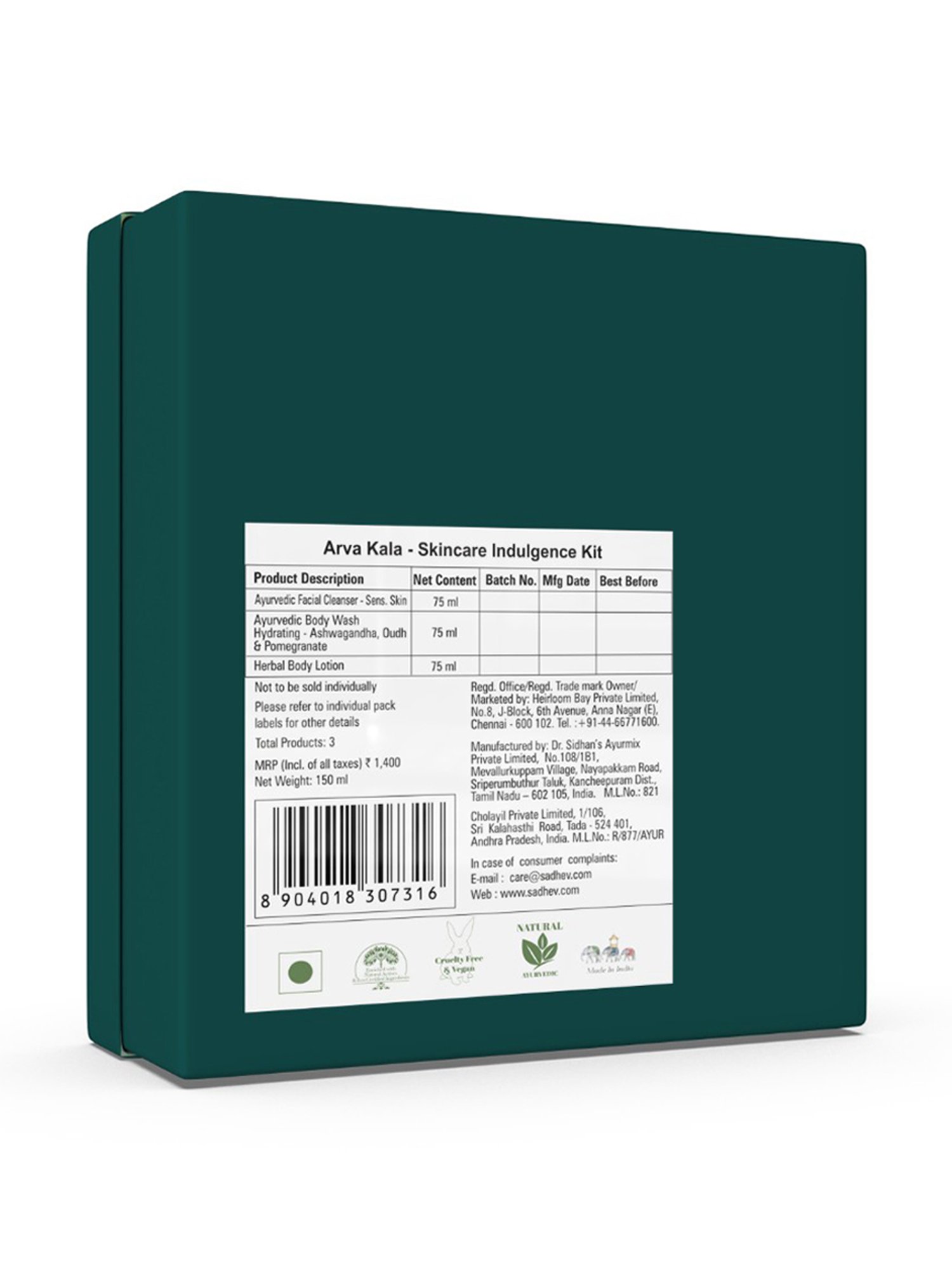 SADHEV Arva Kala - Skincare Indulgence Kit