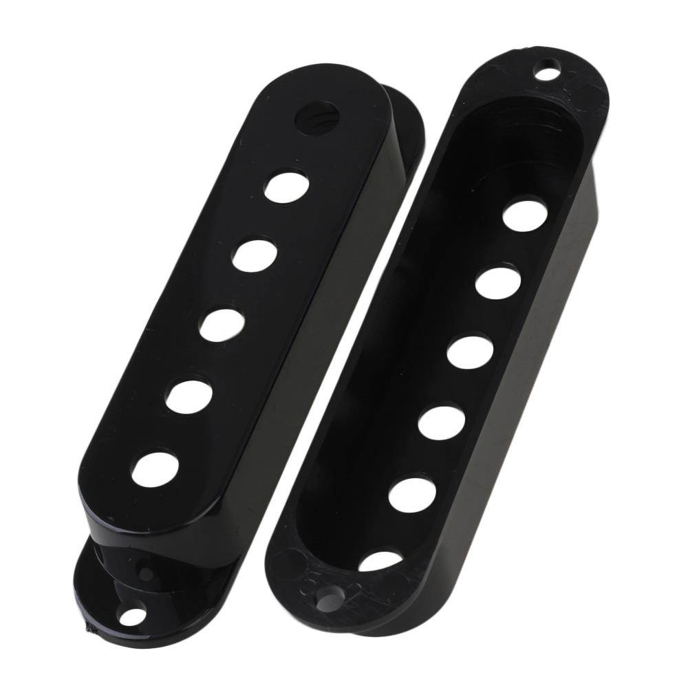 BQLZR 5PCS Black Electric Guitar Parts Set Single Coil Guitar Pickup Covers Plastic