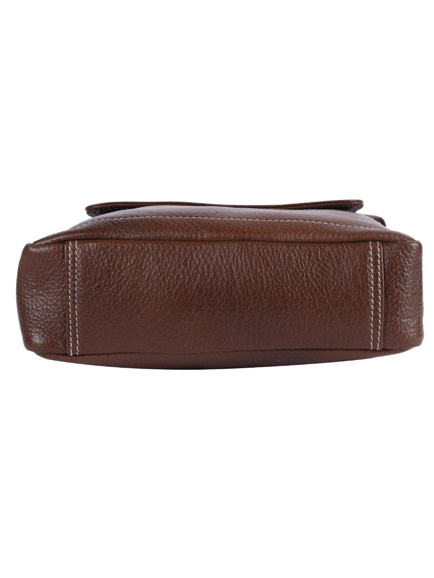 HiLEDER Brown Textured Medium Leather 8 inch Cross Body Bag