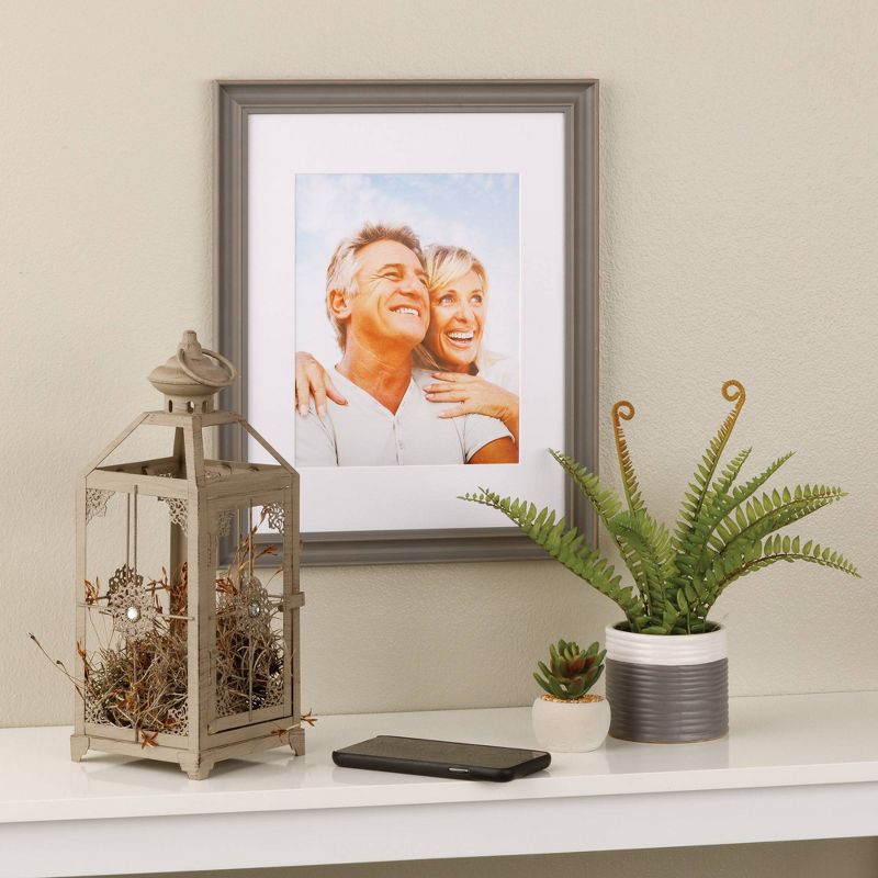 4pc 11"x14" Matted to 8"x10" Farmhouse Tabletop or Wall Mount Picture Frames Distressed Gray - Life Moments