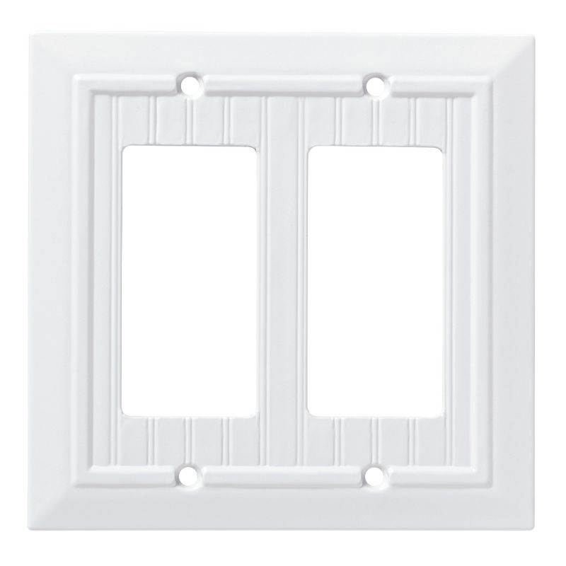 Franklin Brass Classic Beadboard Double Decorator Wall Plate White