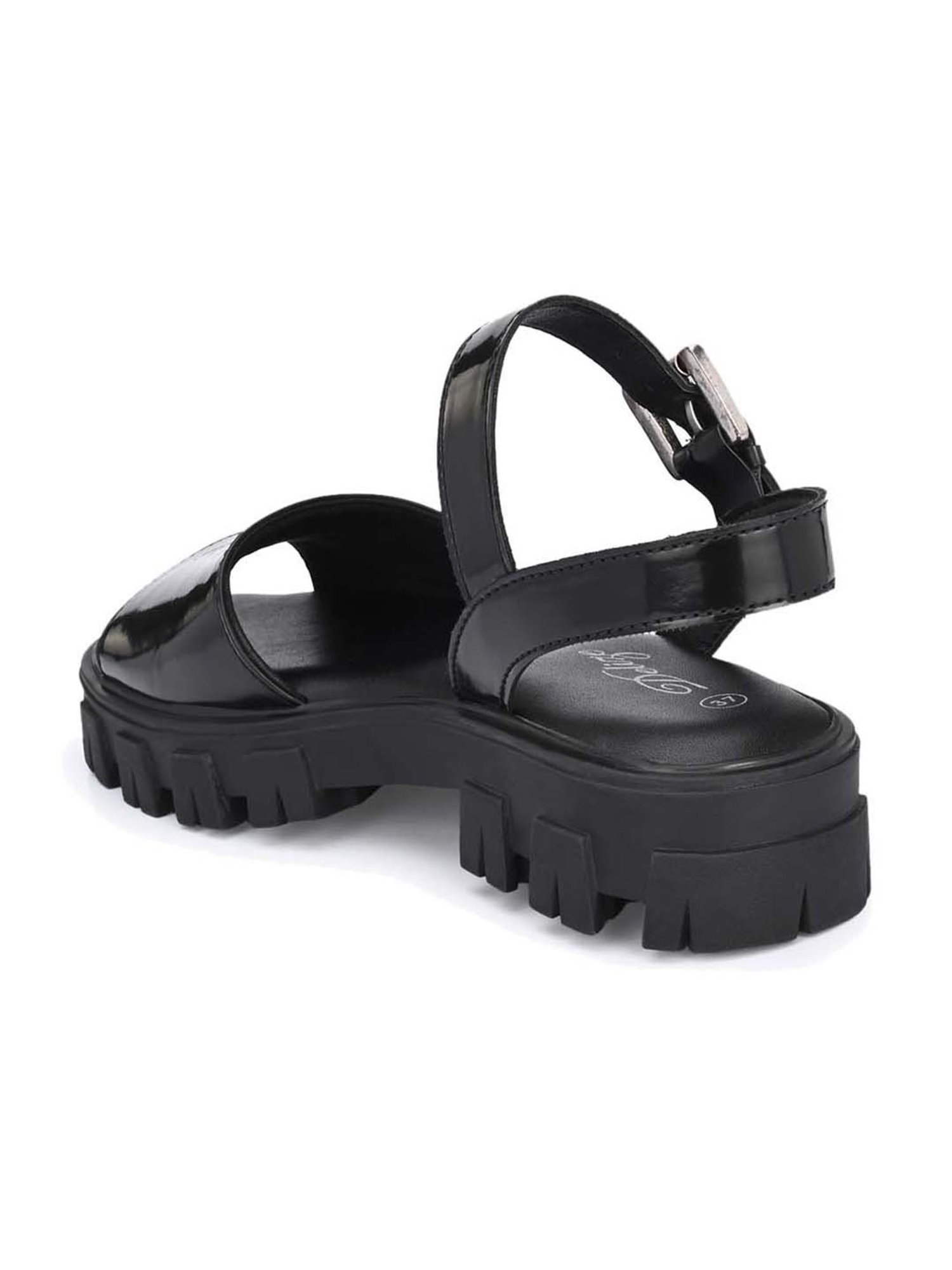 Delize Women's Black Ankle Strap Sandals