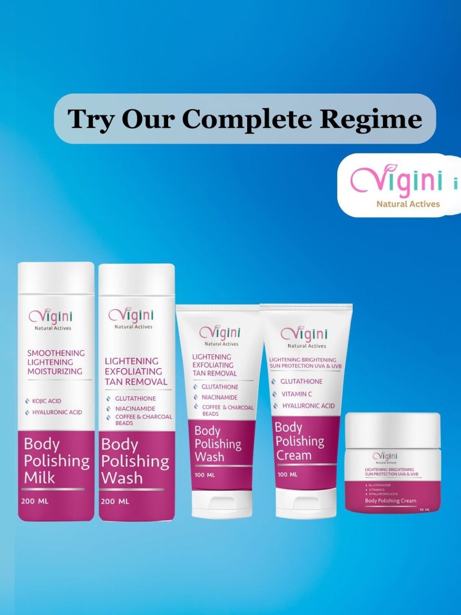 Vigini Skin Lightening Brightening Body Polishing Wash - 200 ml