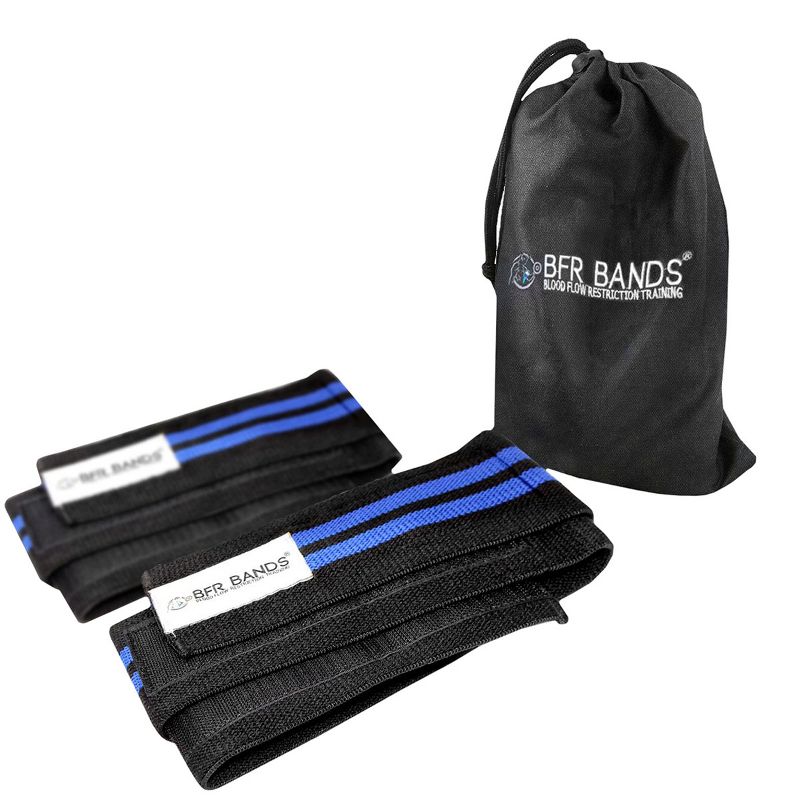 BFR Bands Double Wrap Leg and Calf Occlusion Training Bands - Black/Blue