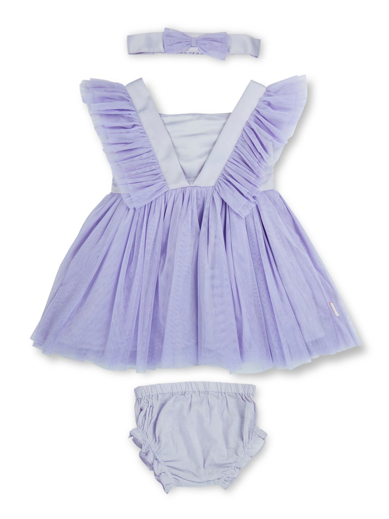 GJ baby Purple Solid Dress with Bloomers