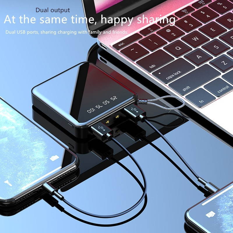 6000 Mah Mobile Power Battery Pack Mobile Power Bank With Dual USB and LED Lighting Mini Power Bank