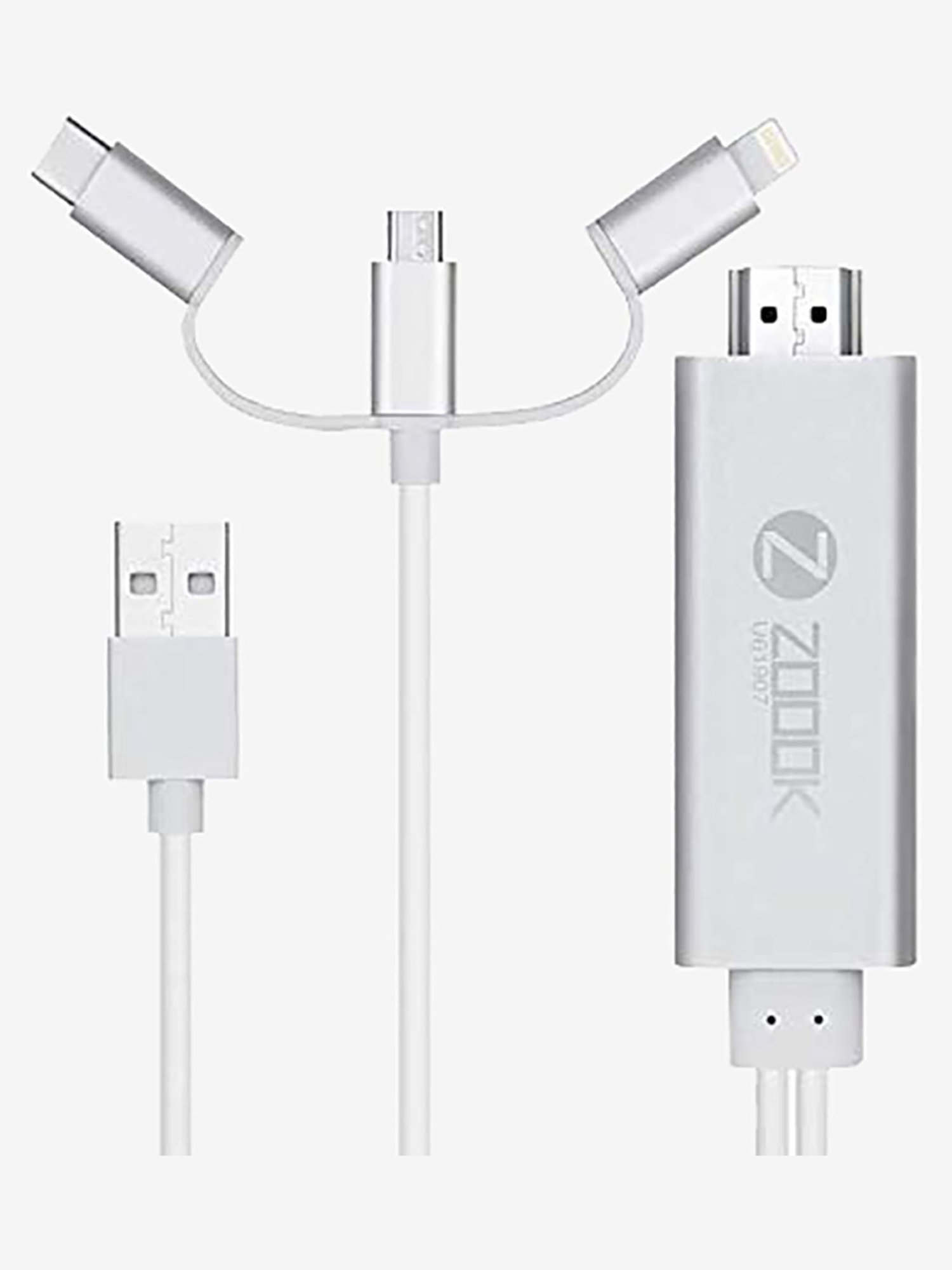 Zoook HDMILINK A300 3 in 1 HDMI Adapter Cable (Silver)