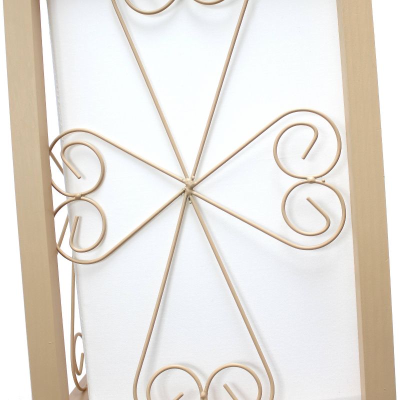 Etagere Organizer Storage Shelf Floor Lamp with Linen Shade Tan - Simple Designs