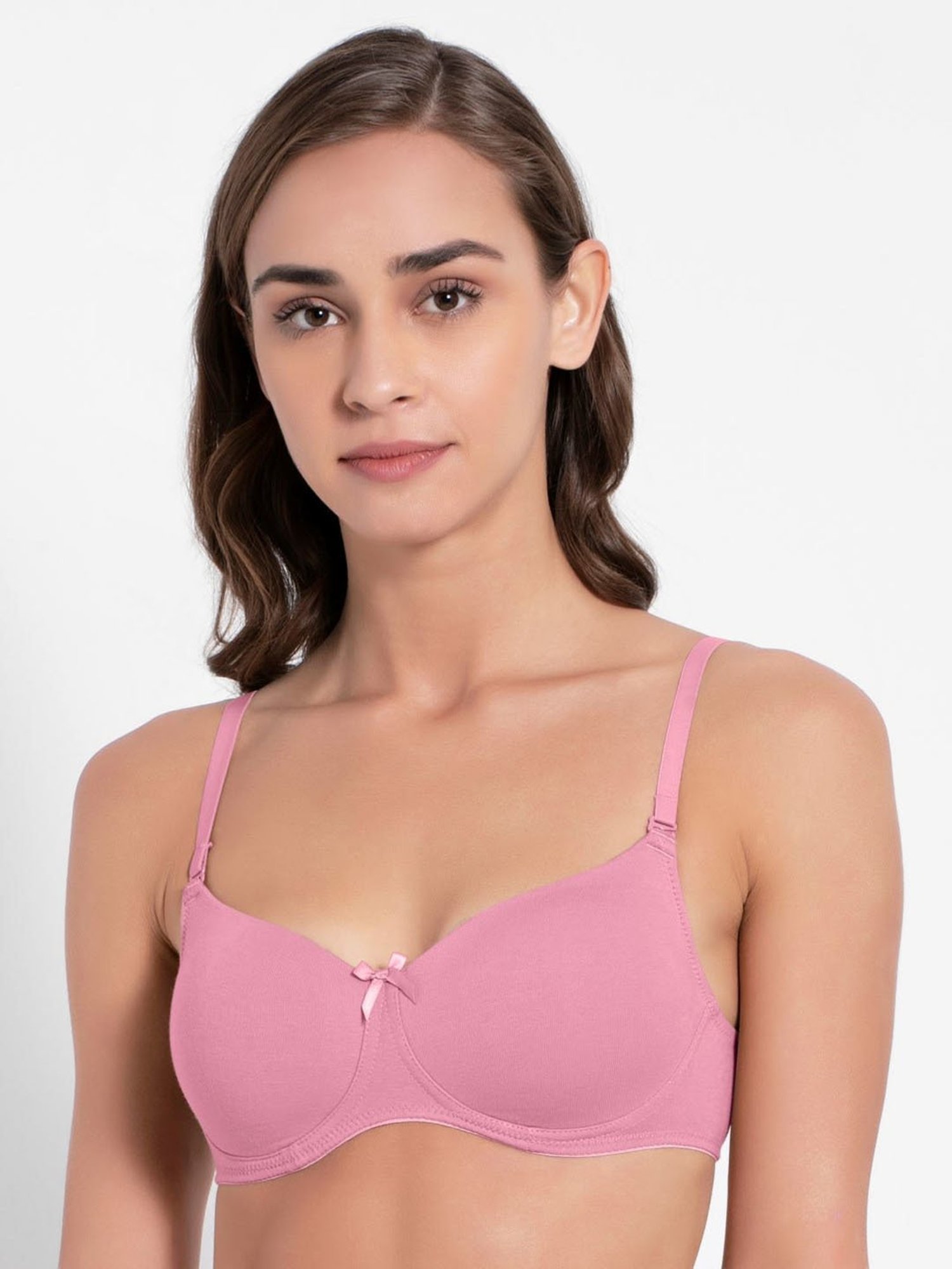 Jockey Fe23 Pink Wirefree Padded Medium Coverage Multiway Styling T-Shirt Bra