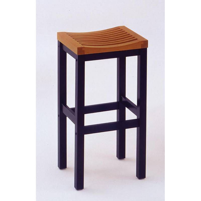 29" Saddle Seat Barstool Black/Oak - Home Styles