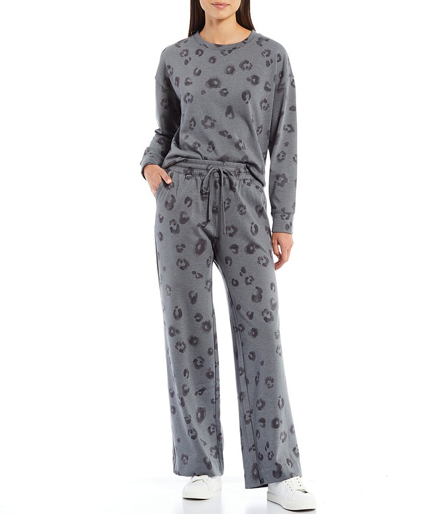 Splendid Long Sleeve Animal Print Crew Neck Eco Coordinating Pullover