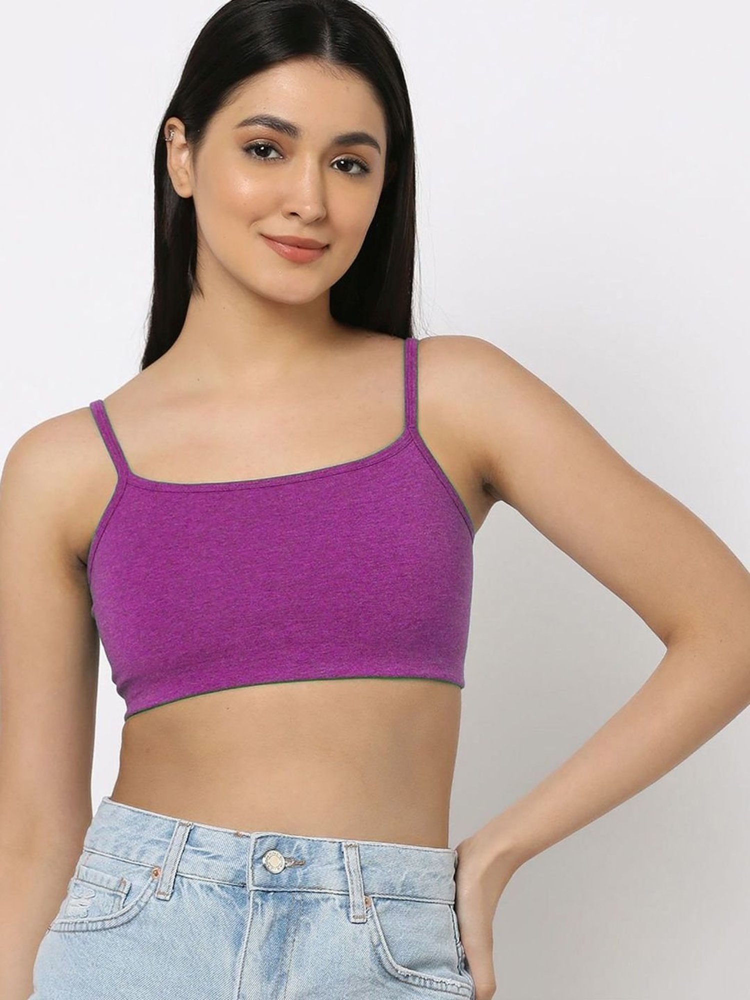 AROUSY Purple & Maroon Cotton Beginner's Bra - Pack Of 3