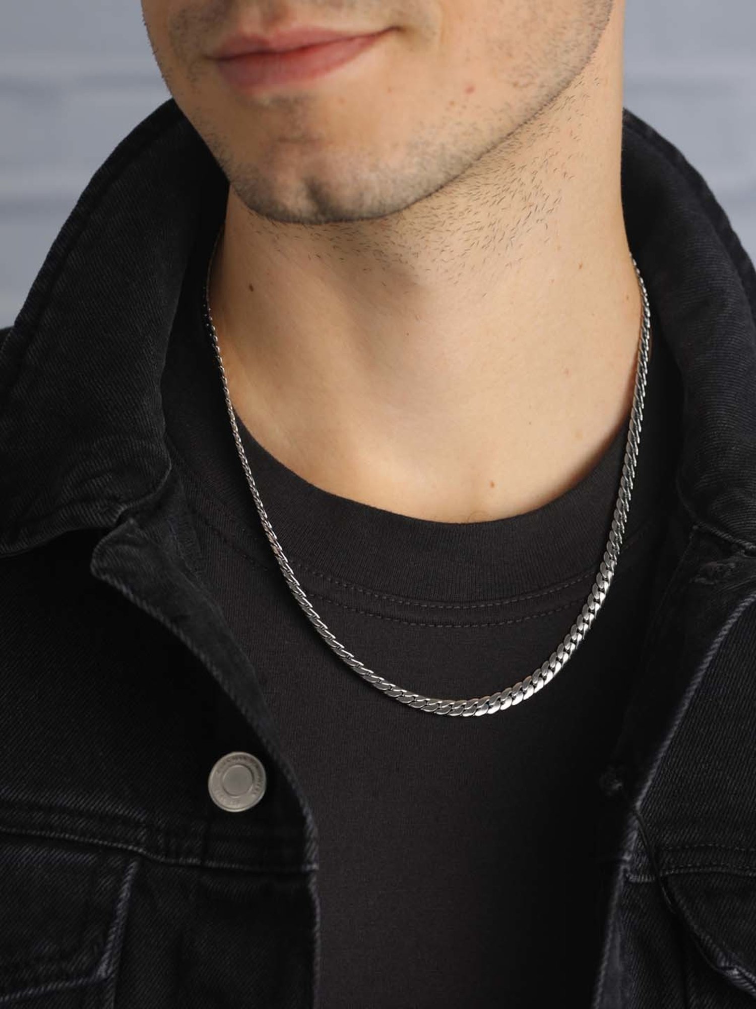 Bold by Priyaasi Classic Silver-Plated Link Chain for Men