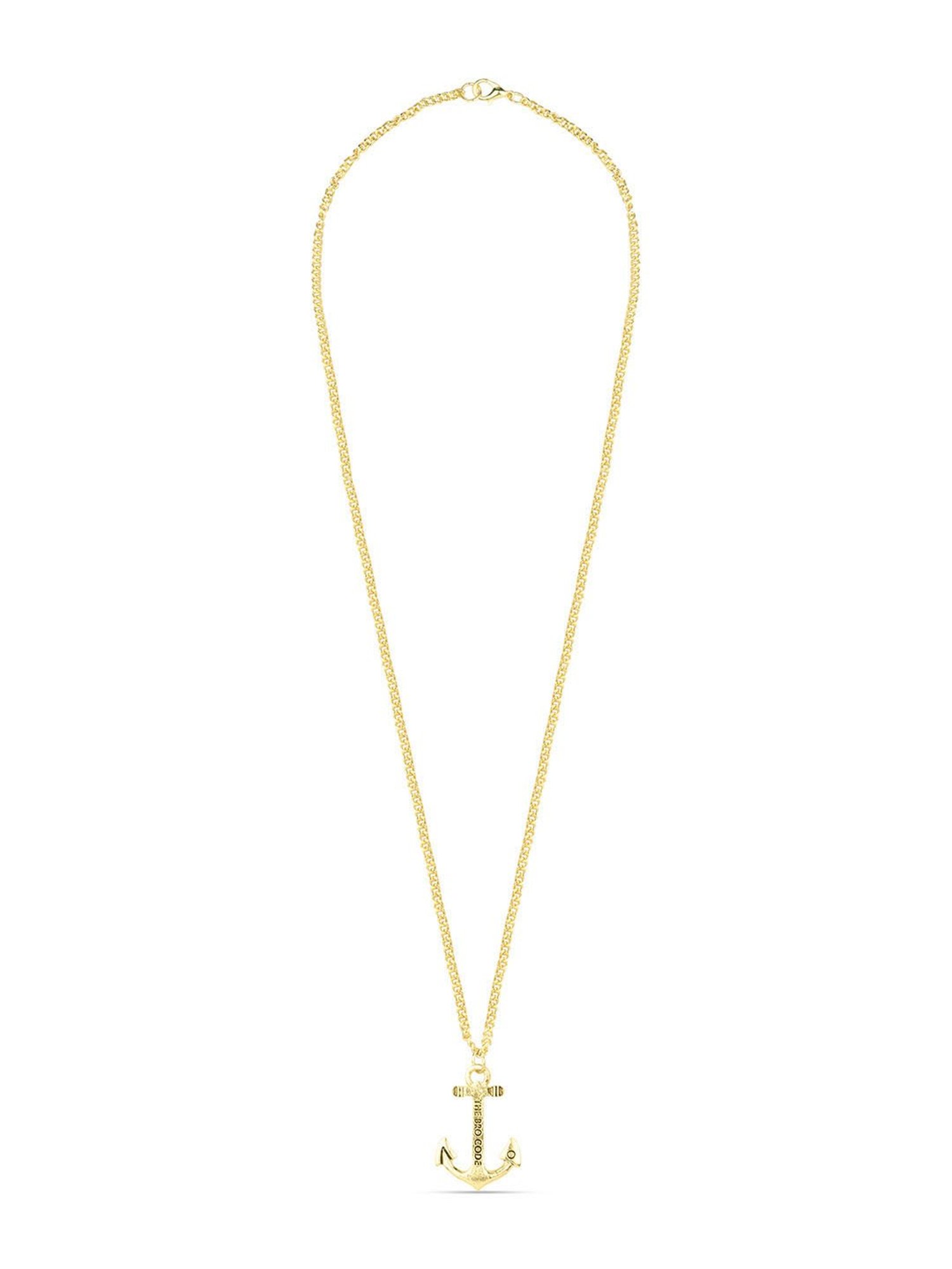 The Bro Code Gold-Plated Anchor Pendant Necklace for Men
