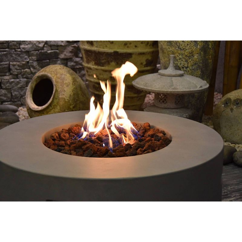Venice 34" Natural Gas Fire Pit Outdoor Backyard Patio Heater - Gray - Elementi