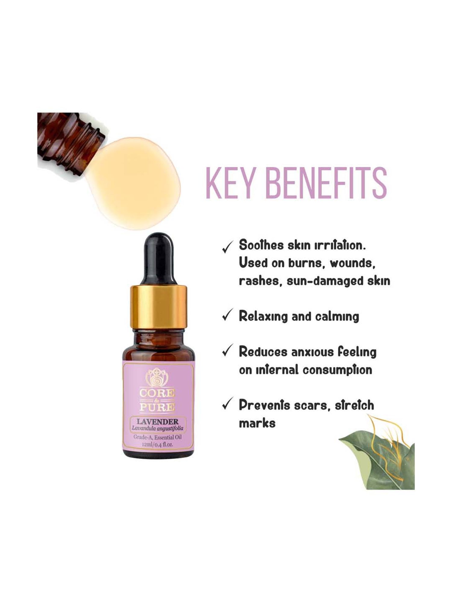 CORE & PURE Lavender Essential Oil - 12 ml