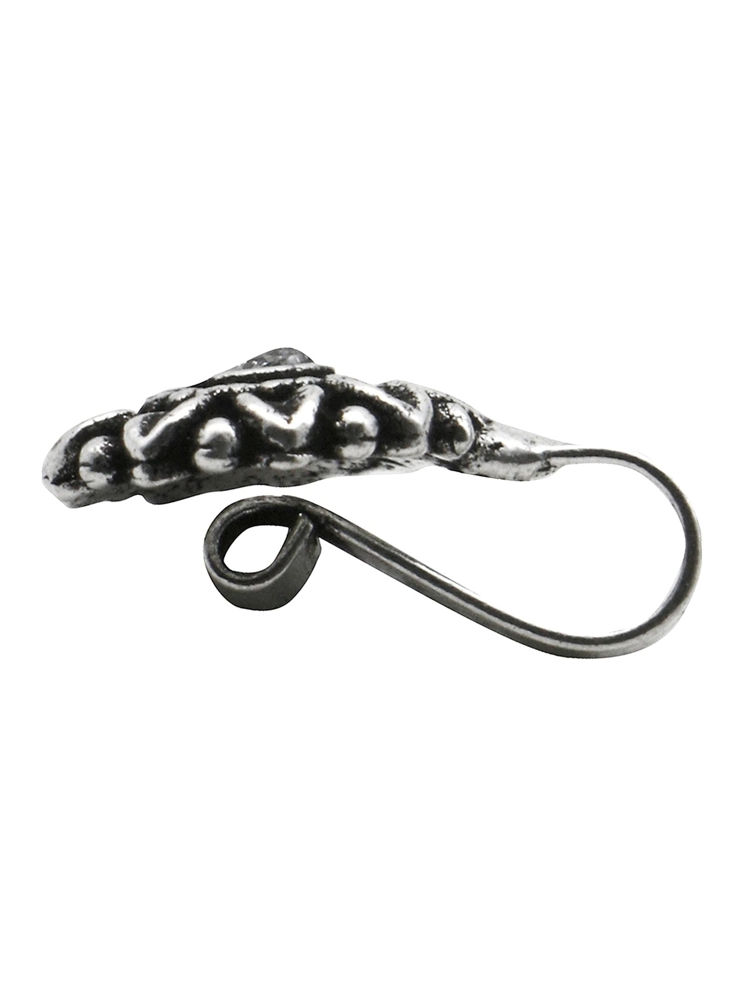 Teejh Ethnic Zia White Stone Floral Nose pin for Women