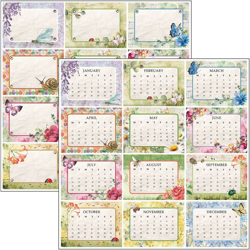 Ciao Bella Double-Sided Paper Pack 90lb 12"X12" 8/Pkg-Microcosmos, 8 Designs/1 Each