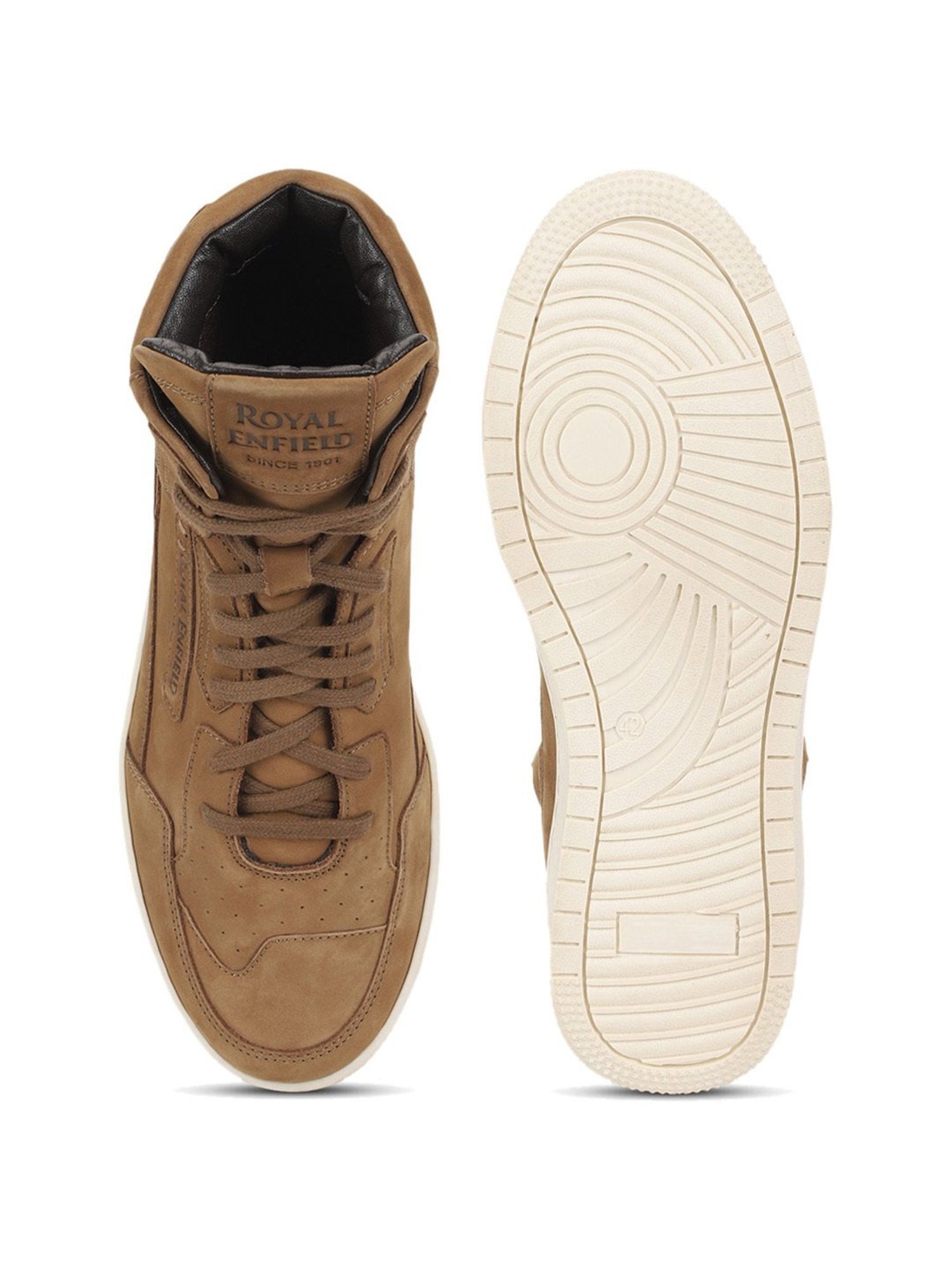Royal Enfield Men's STREET ACE Tan Ankle High Sneakers