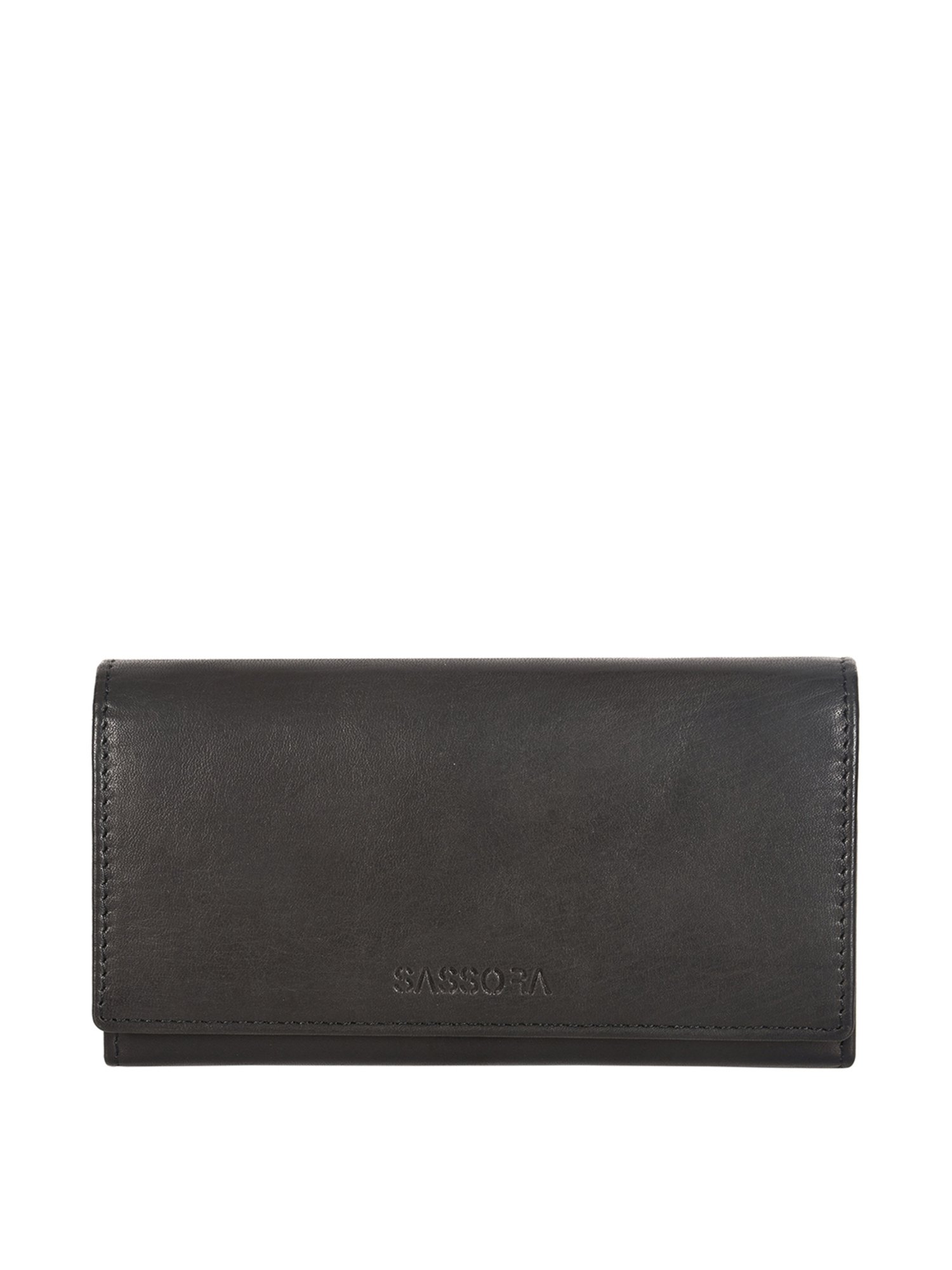 SASSORA Black Solid Rfid Wallet for Women