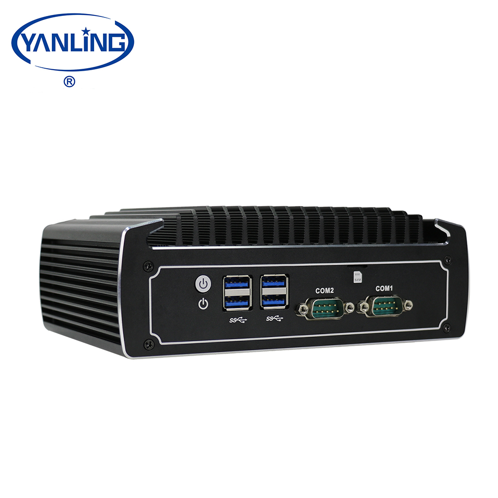 Fanless Mini Computer, Intel 8th Gen. i5-8250U CPU  Industrial Computer Mini Desktop PC,With DP HD Dual LAN2COM,4USB3.0,SIM Slot,Windows 10 Pro,4GB DDR4 RAM,32GB SSD