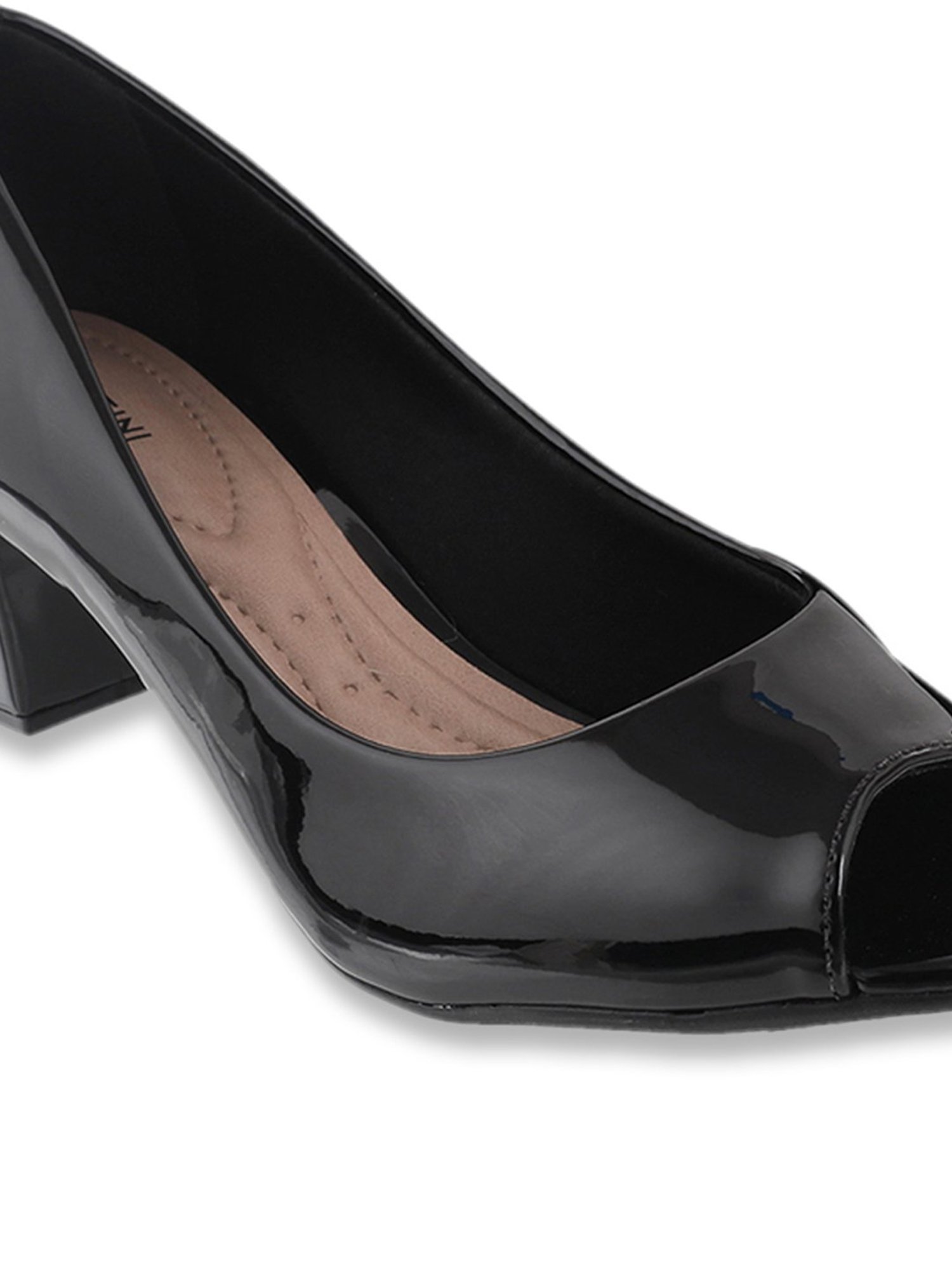 J. Fontini by Mochi Women's Black Peeptoe Shoes