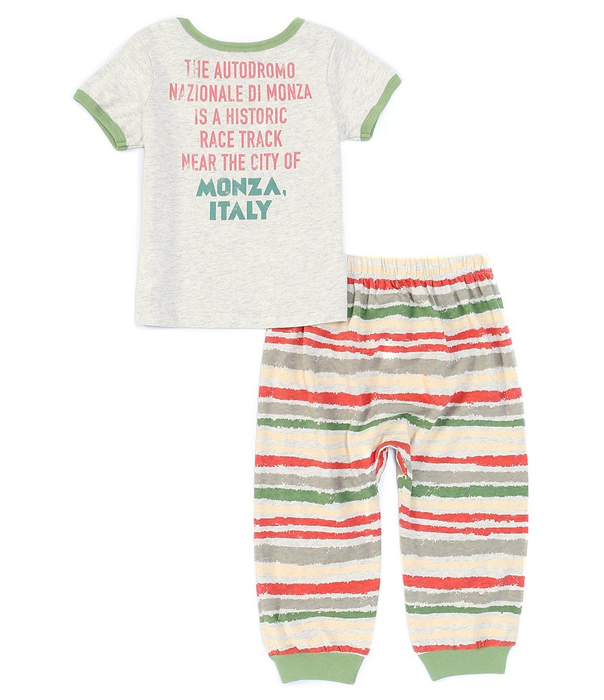 Peek Baby Boys 3-24 Months Short-Sleeve Racetrack Tee & Striped Jogger Pant Set