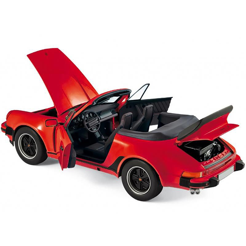 1987 Porsche 911 Turbo Cabriolet Red 1/18 Diecast Model Car by Norev
