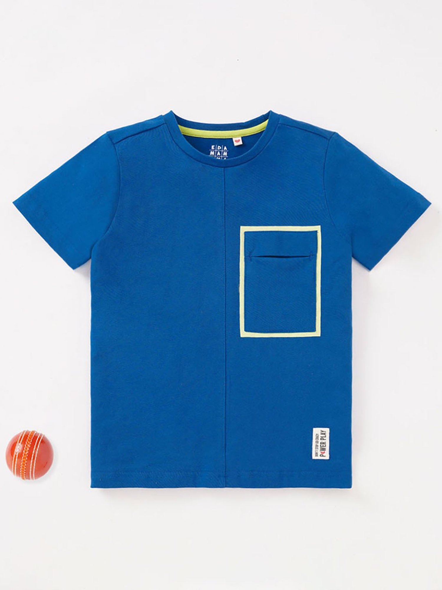 Ed-a-Mamma Kids Royal Blue Solid T-Shirt