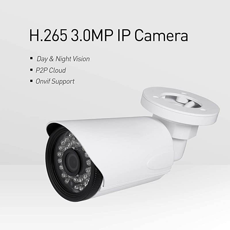 Outdoor Security IP Camera POE  H265 HD 3MP 1080P 2MP 36 LED Night Vision Motion Detection Waterproof Bullet Camera ONVIF P2P CCTV Cam with IRCut Surveillance SystemI6038P White